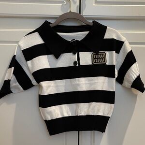 Black White Striped Top